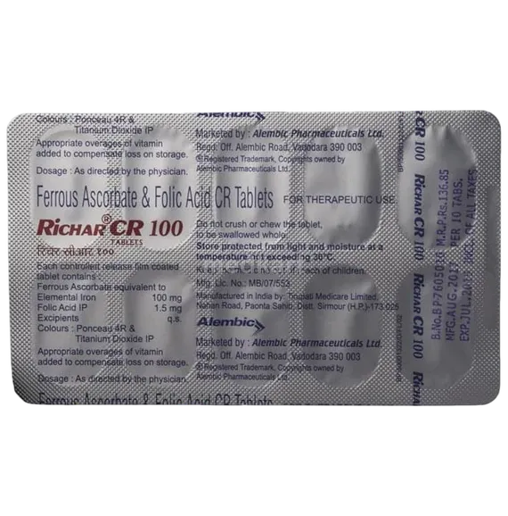 richar cr 100 tablet 10's